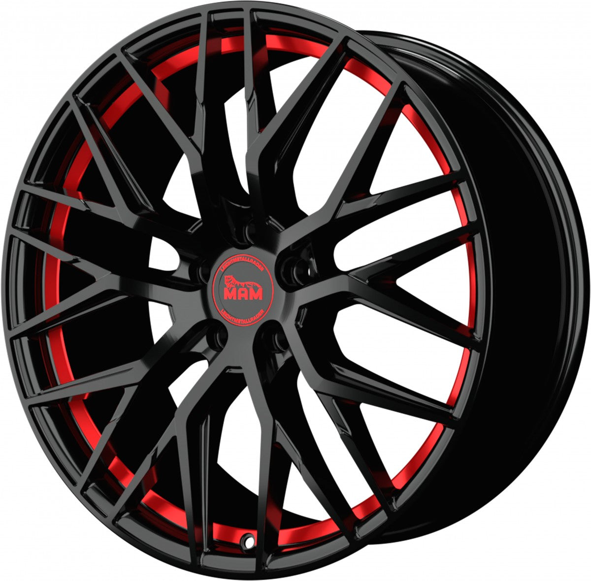 MAM RS4 black painted red inside Alufelge 8.5x20 Zoll ET45 LK 5x114.3 ML72.6 – Bild 6