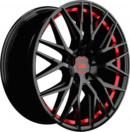 MAM RS4 black painted red inside Alufelge 8.5x20 Zoll ET35 LK 5x120 ML72.6 – Bild 3