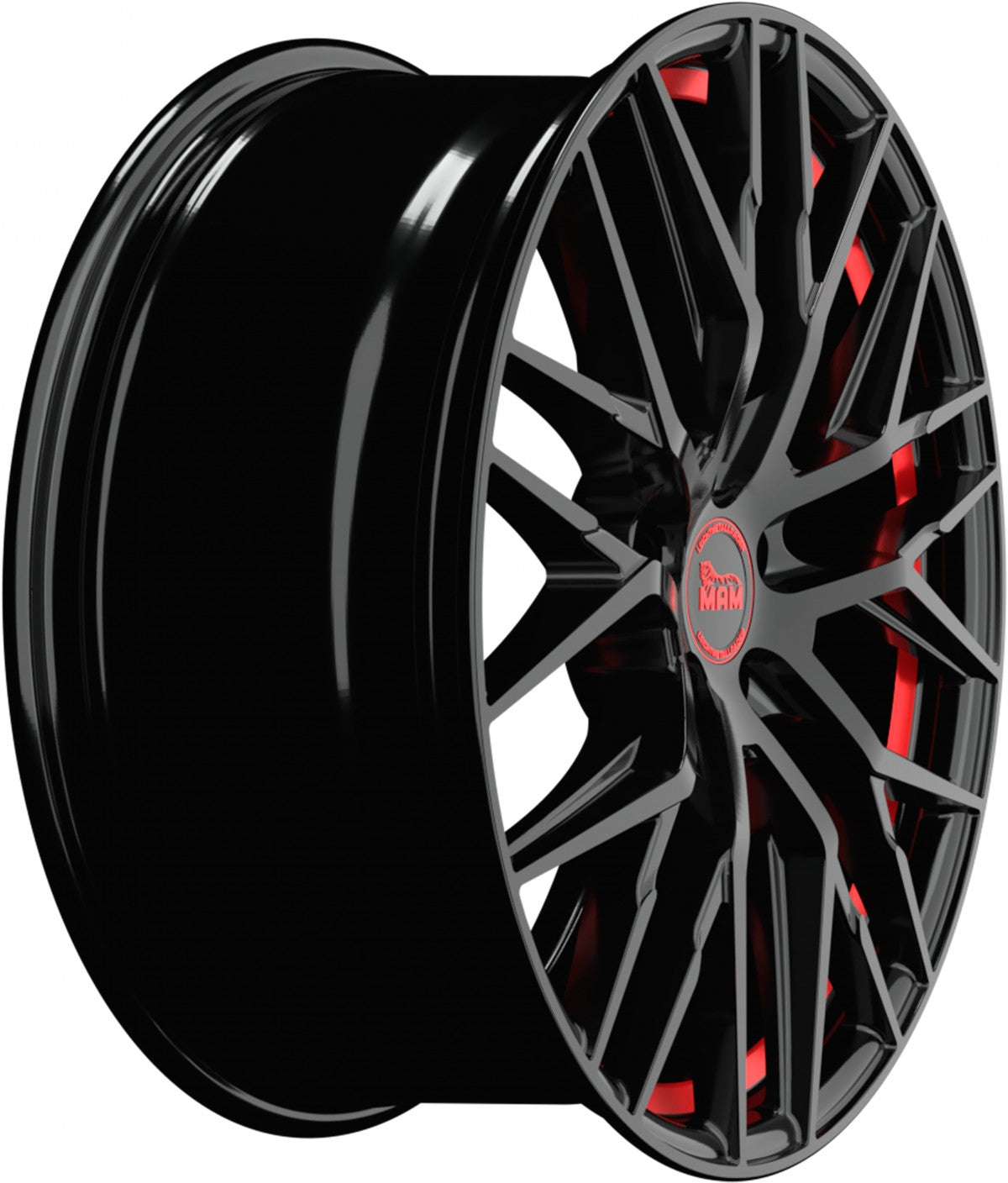 MAM RS4 black painted red inside Alufelge 8.5x20 Zoll ET35 LK 5x120 ML72.6 – Bild 4