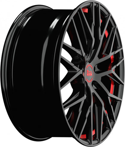 MAM RS4 black painted red inside Alufelge 8.5x20 Zoll ET35 LK 5x120 ML72.6 – Bild 4