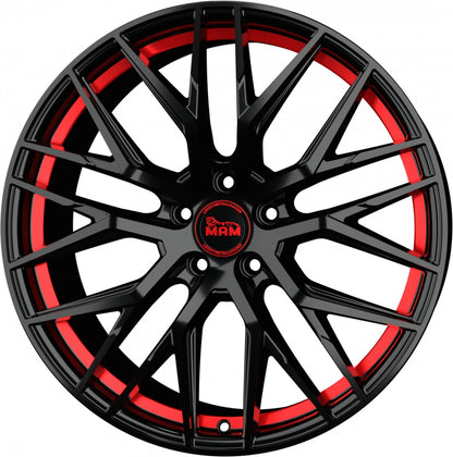 MAM RS4 black painted red inside Alufelge 8.5x20 Zoll ET35 LK 5x120 ML72.6 – Bild 5