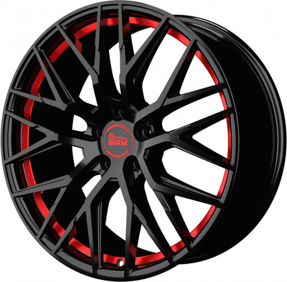 MAM RS4 black painted red inside Alufelge 8.5x20 Zoll ET35 LK 5x120 ML72.6 – Bild 6