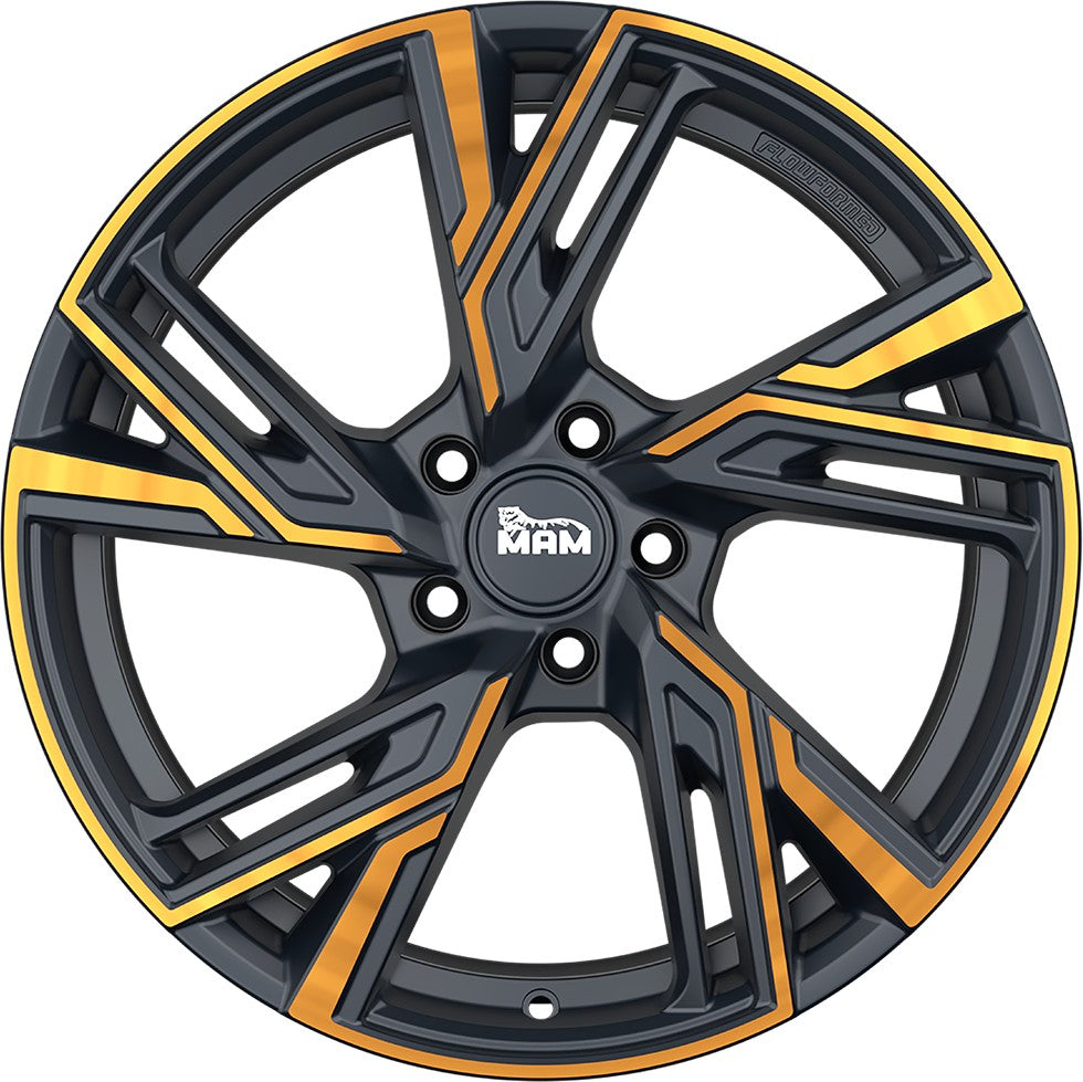 MAM RS5 matt black front copper Alufelge 8.5x19 Zoll ET35 LK 5x120 ML72.6 – Bild 2