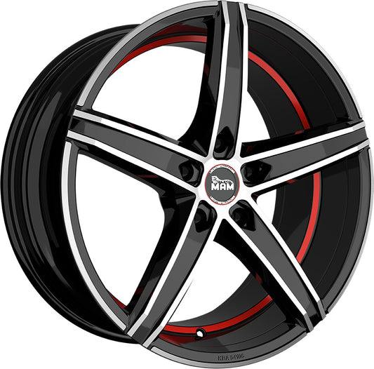 MAM OX-18 black front polish red inside Alufelge 8.5x19 Zoll ET45 LK 5x108 ML72.6