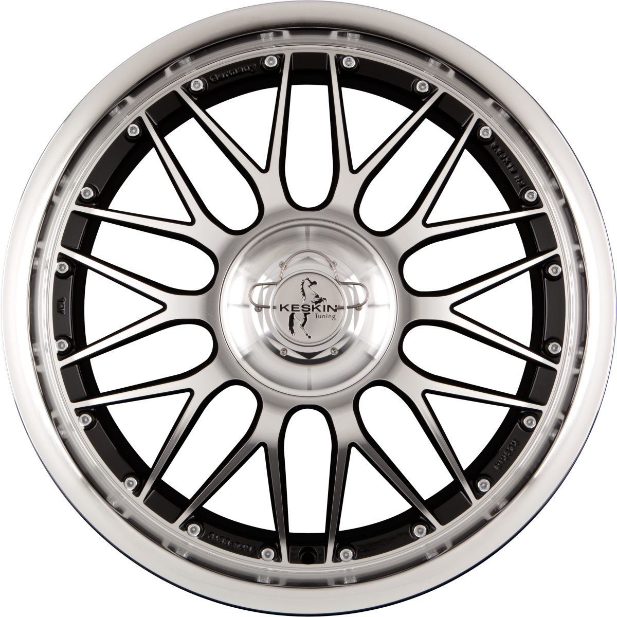 Keskin KT 4 New Racer Black Front Polish (BFP) Alufelge 9.5x19 Zoll ET30 LK 5x100 ML72.6