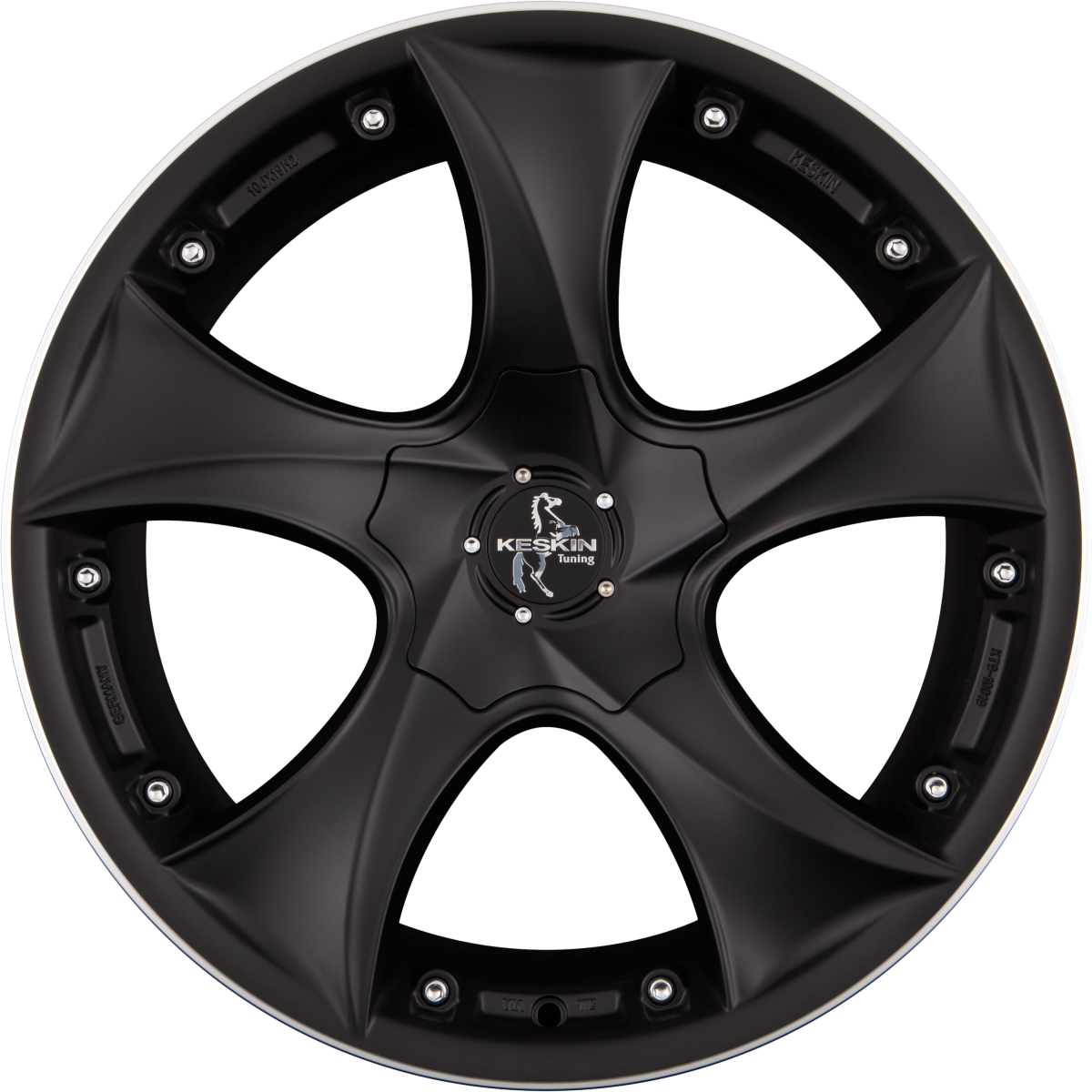 Keskin KT 9 Malik Matt Black Lip Polish (MBLP) Alufelge 10x19 Zoll ET30 LK 5x112 ML72.6