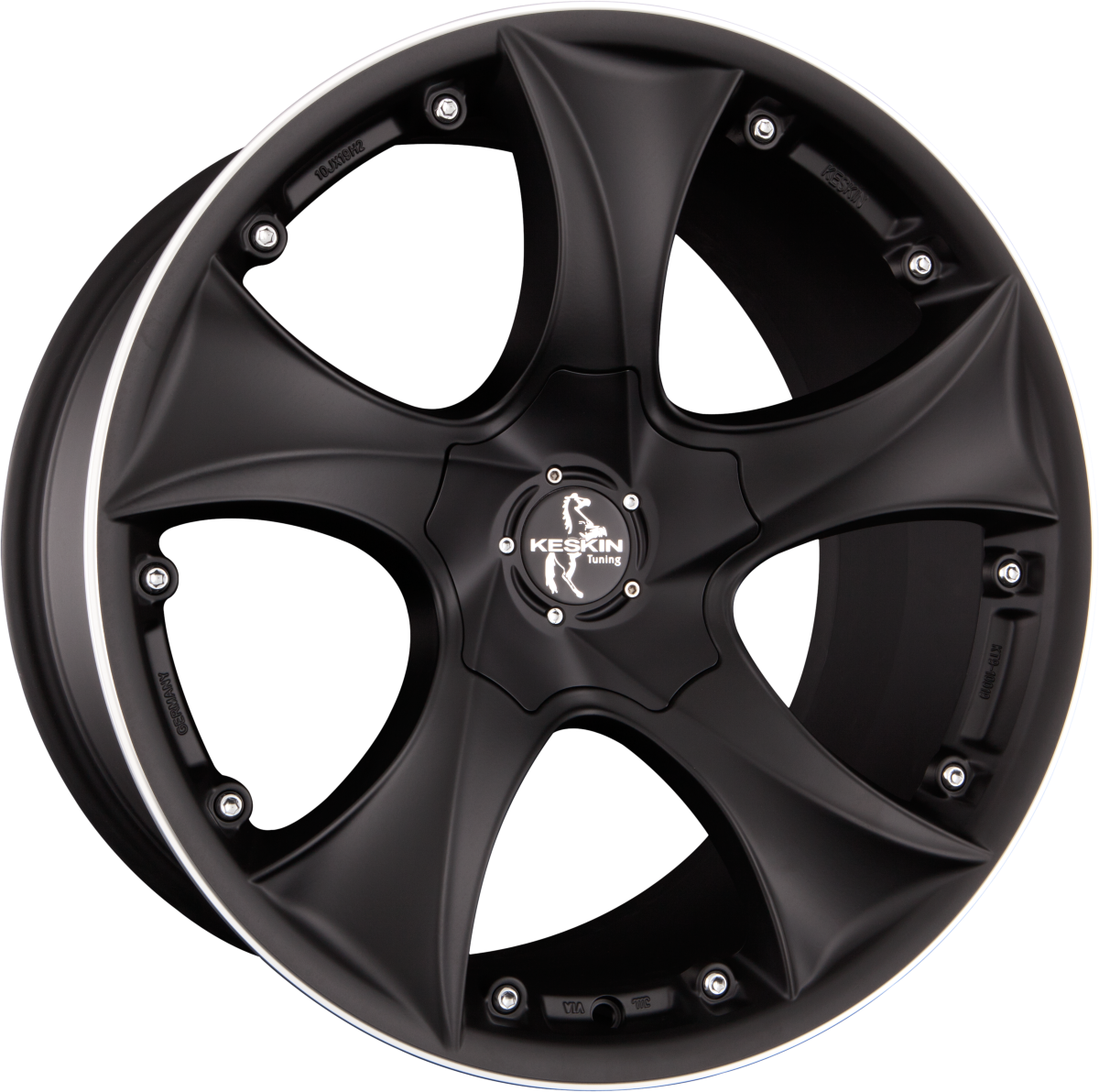Keskin KT 9 Malik Matt Black Lip Polish (MBLP) Alufelge 10x19 Zoll ET30 LK 5x112 ML72.6 – Bild 2