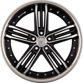 Keskin KT11 Heaven Matt Black Front Polish Steel Lip (MBFS) Alufelge 8.5x20 Zoll ET20 LK 5x120 ML72.6
