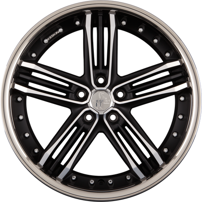 Keskin KT11 Heaven Matt Black Front Polish Steel Lip (MBFS) Alufelge 8.5x20 Zoll ET20 LK 5x120 ML72.6