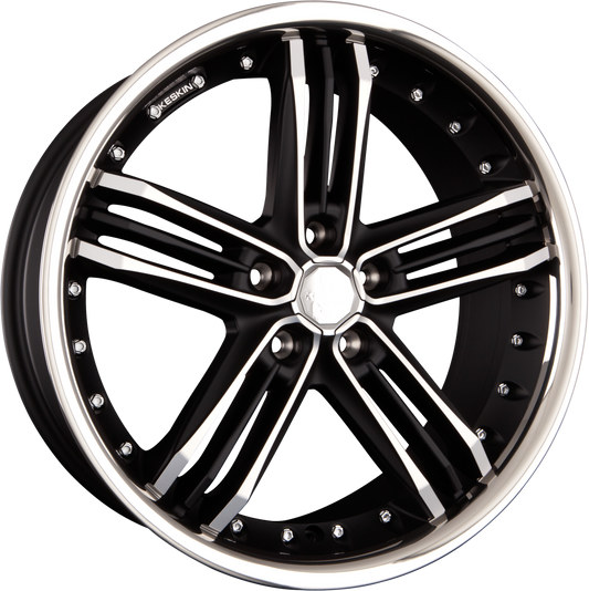 Keskin KT11 Heaven Matt Black Front Polish Steel Lip (MBFS) Alufelge 8.5x20 Zoll ET20 LK 5x120 ML72.6 – Bild 2