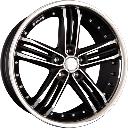 Keskin KT11 Heaven Matt Black Front Polish Steel Lip (MBFS) Alufelge 8.5x20 Zoll ET20 LK 5x120 ML72.6 – Bild 2