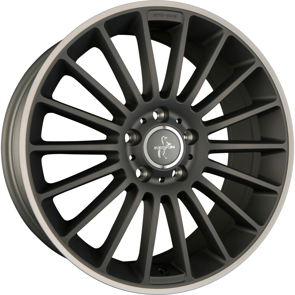 Keskin KT15 Speed Titan Grey Lip Polish (TGLP) Alufelge 8.5x19 Zoll ET45 LK 5x112 ML66.6 – Bild 2