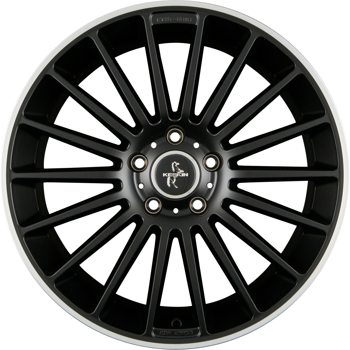 Keskin KT15 Speed Matt Black Lip Polished (MBLP) Alufelge 8.5x19 Zoll ET30 LK 5x112 ML66.6