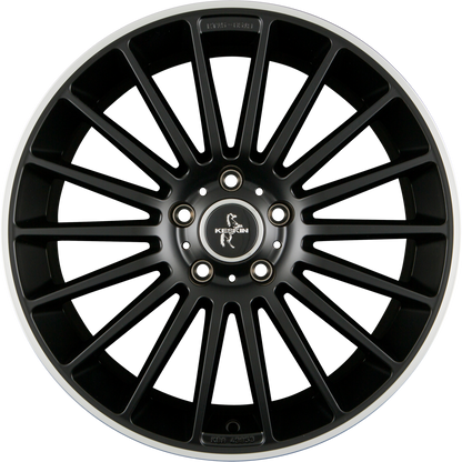 Keskin KT15 Speed Matt Black Lip Polished (MBLP) Alufelge 8.5x19 Zoll ET30 LK 5x112 ML66.6
