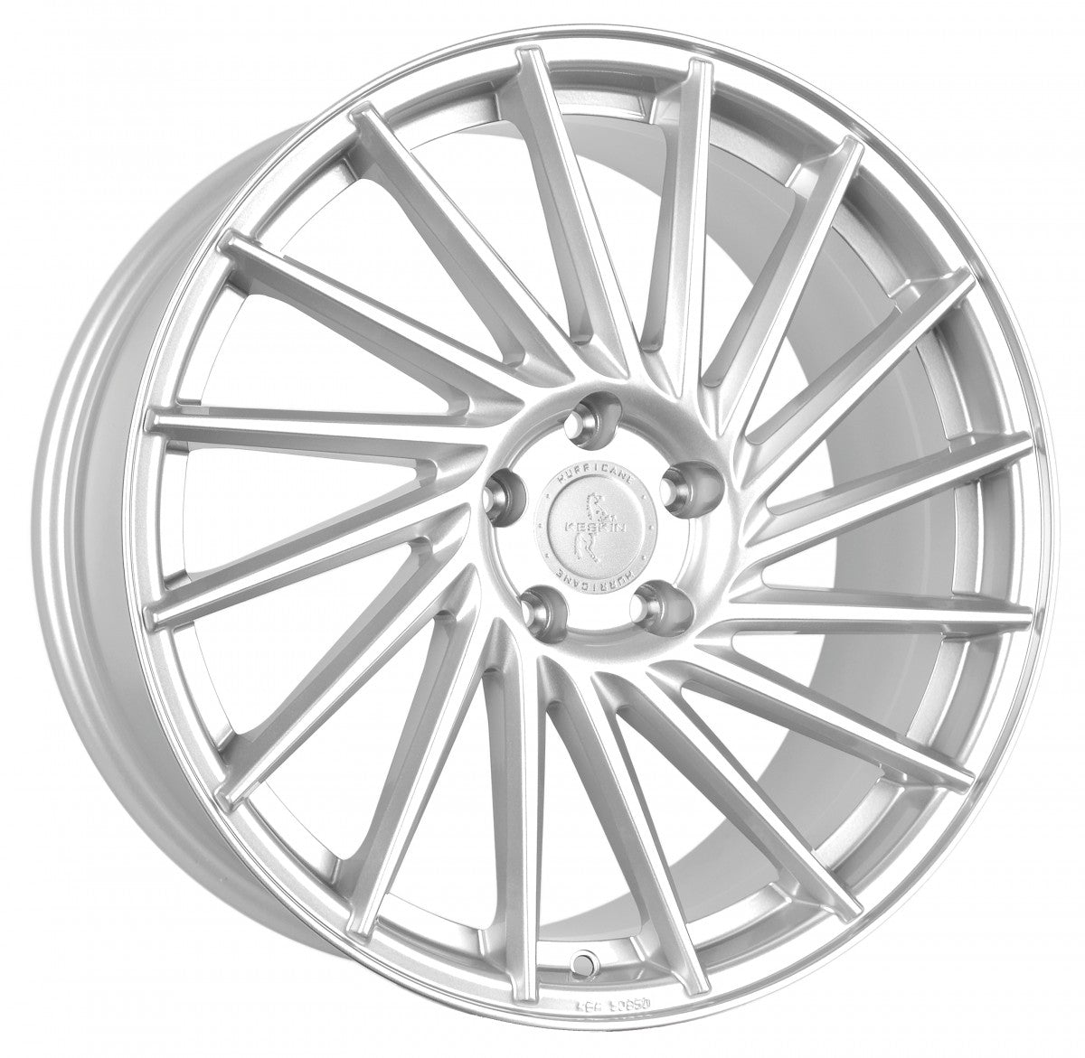 Keskin KT17 Hurricane silver painted Alufelge 8x18 Zoll ET30 LK 5x112 ML72.6