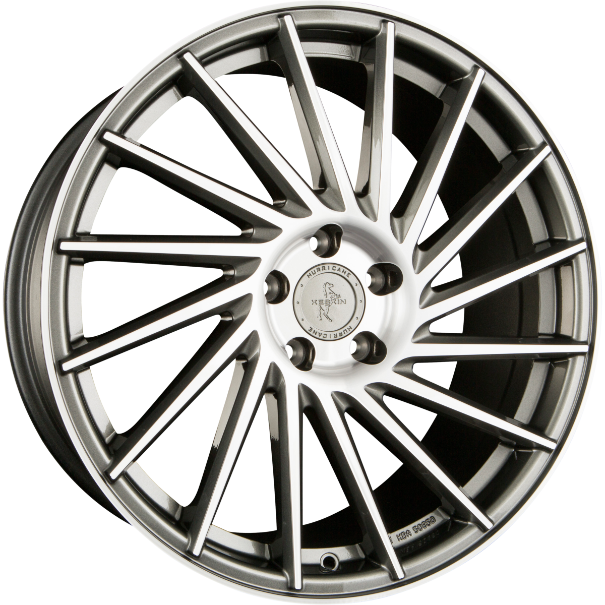 Keskin KT17 Hurricane Palladium Front Polish (PFP) Alufelge 8x18 Zoll ET40 LK 5x114.3 ML72.6 – Bild 2