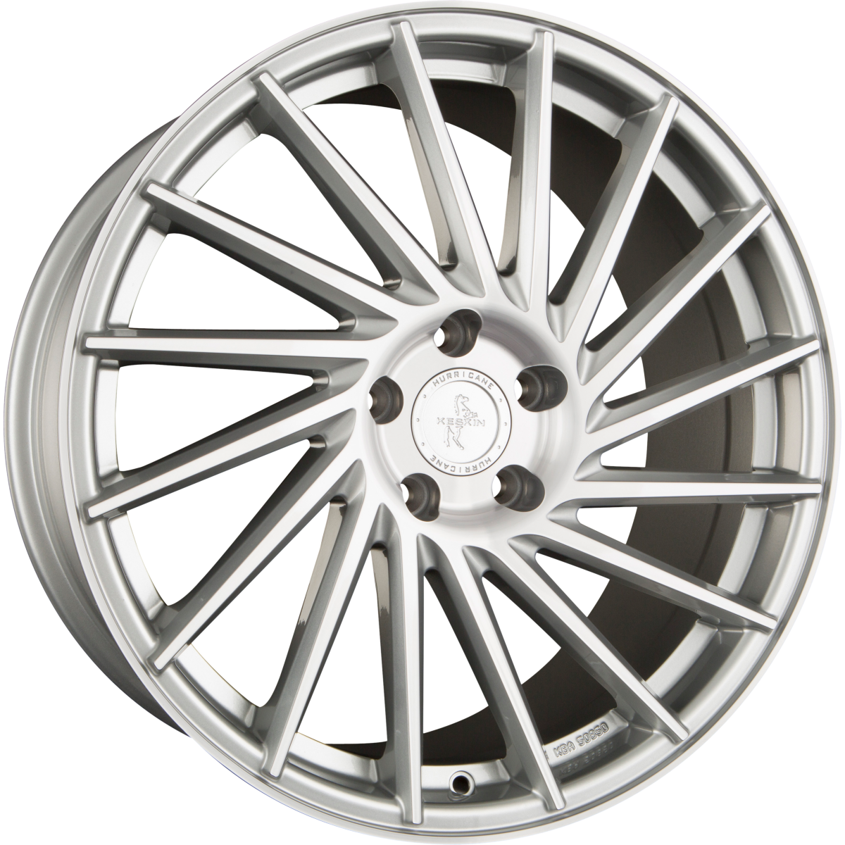 Keskin KT17 Hurricane Silver Front Polish (SFP) Alufelge 8x18 Zoll ET45 LK 5x108 ML72.6 – Bild 2