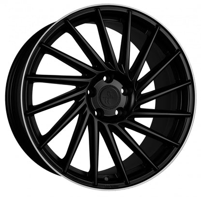 Keskin KT17 Hurricane matt black lip polish Alufelge 8x18 Zoll ET30 LK 5x112 ML72.6