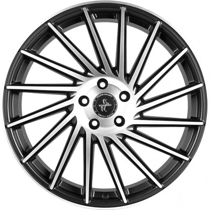 Keskin KT17 Hurricane matt black front polish Alufelge 10x22 Zoll ET50 LK 5x112 ML66.6 – Bild 2