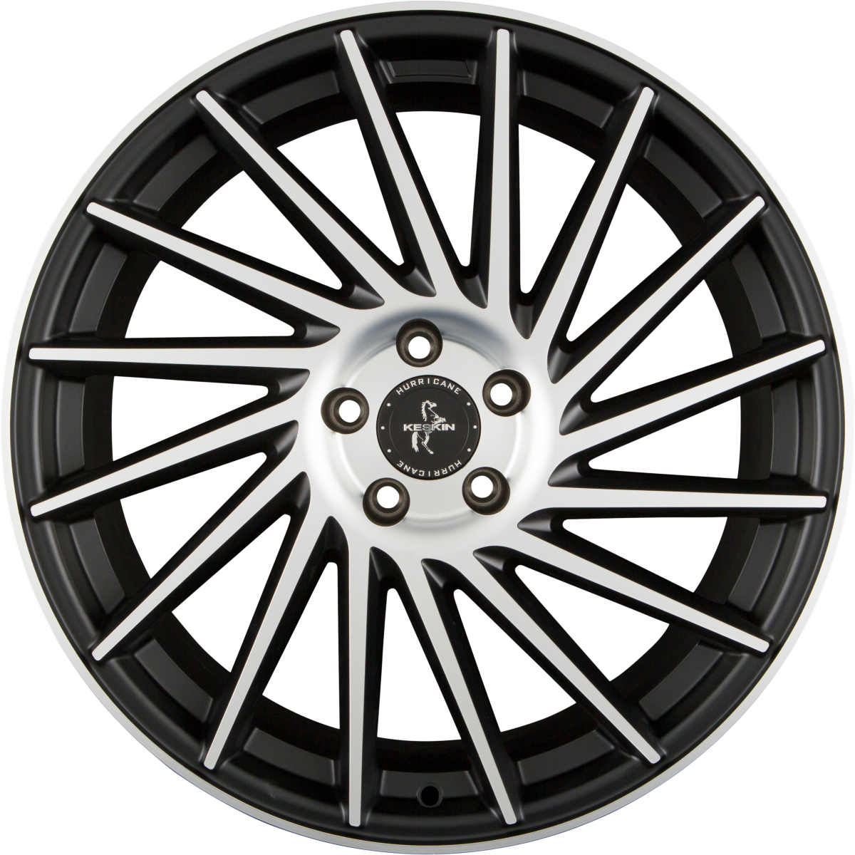 Keskin KT17 Hurricane matt black front polish Alufelge 9.5x21 Zoll ET38 LK 5x120 ML74.1 – Bild 3