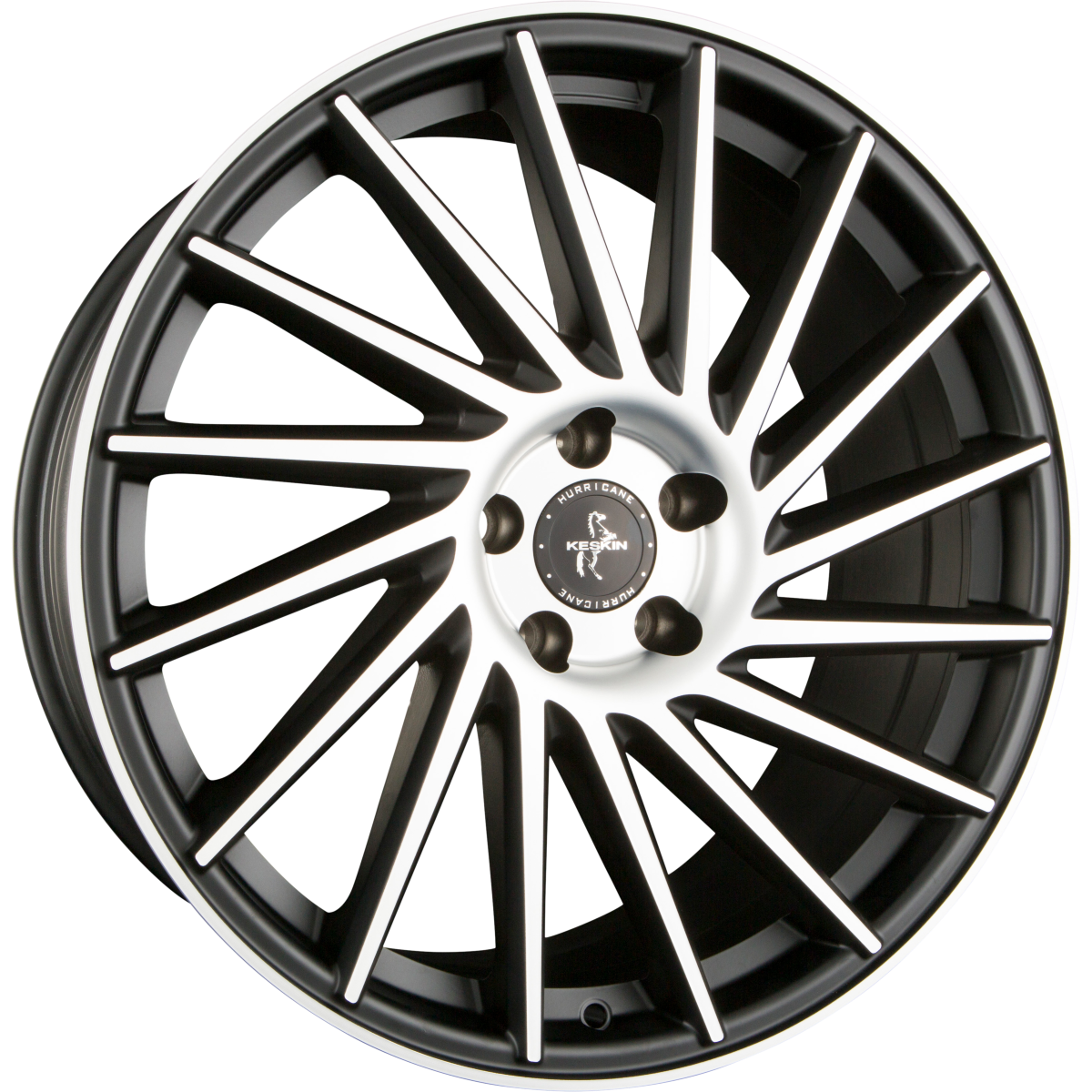 Keskin KT17 Hurricane matt black front polish Alufelge 9.5x21 Zoll ET38 LK 5x120 ML74.1 – Bild 4