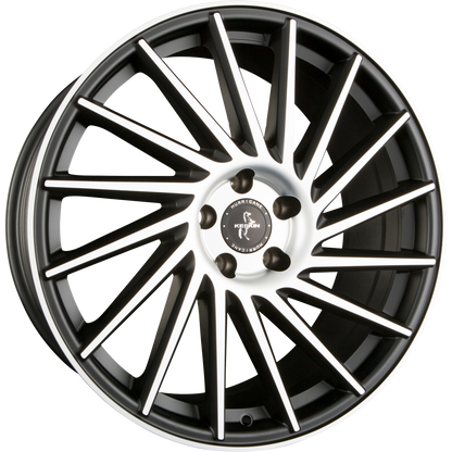 Keskin KT17 Hurricane matt black front polish Alufelge 9.5x21 Zoll ET38 LK 5x120 ML74.1 – Bild 4