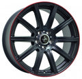Keskin KT16 Dynamic matt black lip red Alufelge 9.5x19 Zoll ET45 LK 5x112 ML66.6