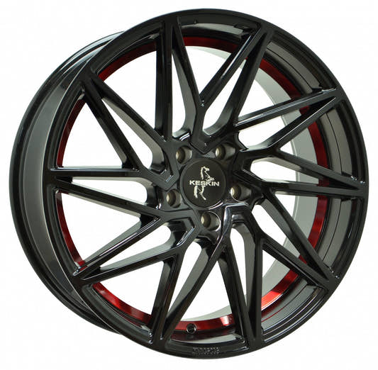 Keskin KT20 Future black painted red inside Alufelge 8.5x20 Zoll ET45 LK 5x112 ML72.6