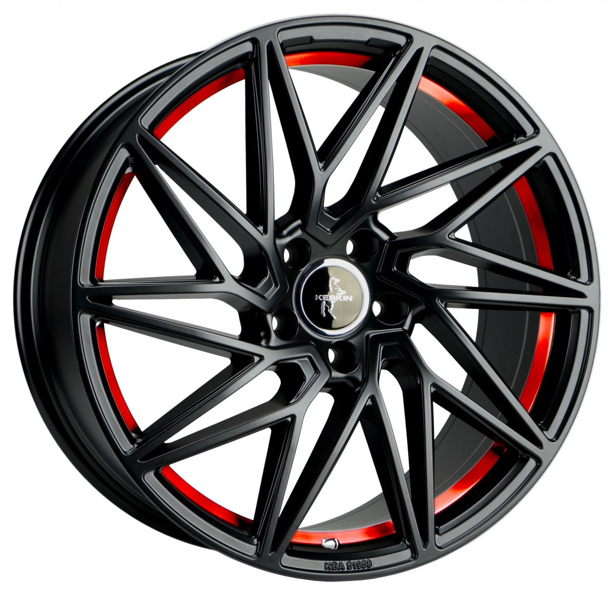 Keskin KT20 Future matt black red inside Alufelge 8.5x19 Zoll ET45 LK 5x112 ML72.6