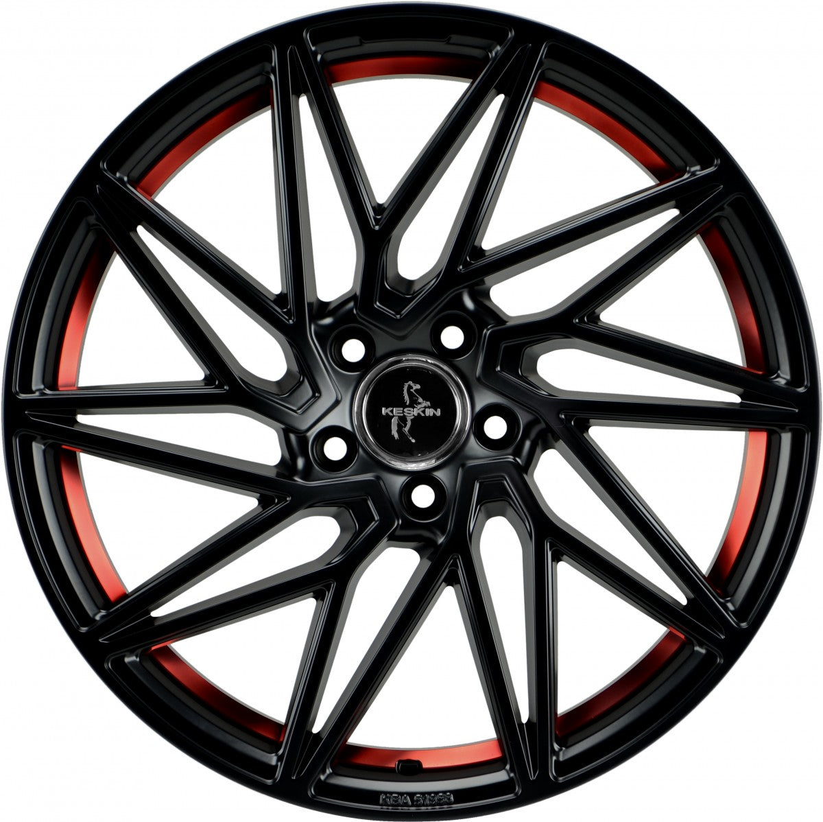 Keskin KT20 Future matt black red inside Alufelge 8.5x19 Zoll ET45 LK 5x112 ML72.6 – Bild 2