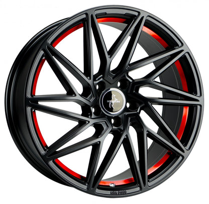 Keskin KT20 Future matt black red inside Alufelge 8.5x19 Zoll ET40 LK 5x114.3 ML72.6