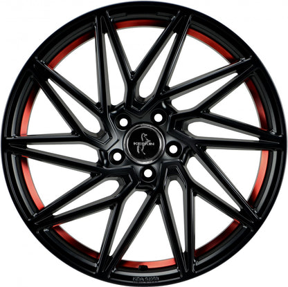 Keskin KT20 Future matt black red inside Alufelge 8.5x19 Zoll ET40 LK 5x114.3 ML72.6 – Bild 2