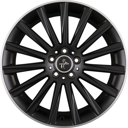 Keskin KT18 Turbo Matt Black Lip Polish (MBLP) Alufelge 8.5x20 Zoll ET42 LK 5x112 ML66.6