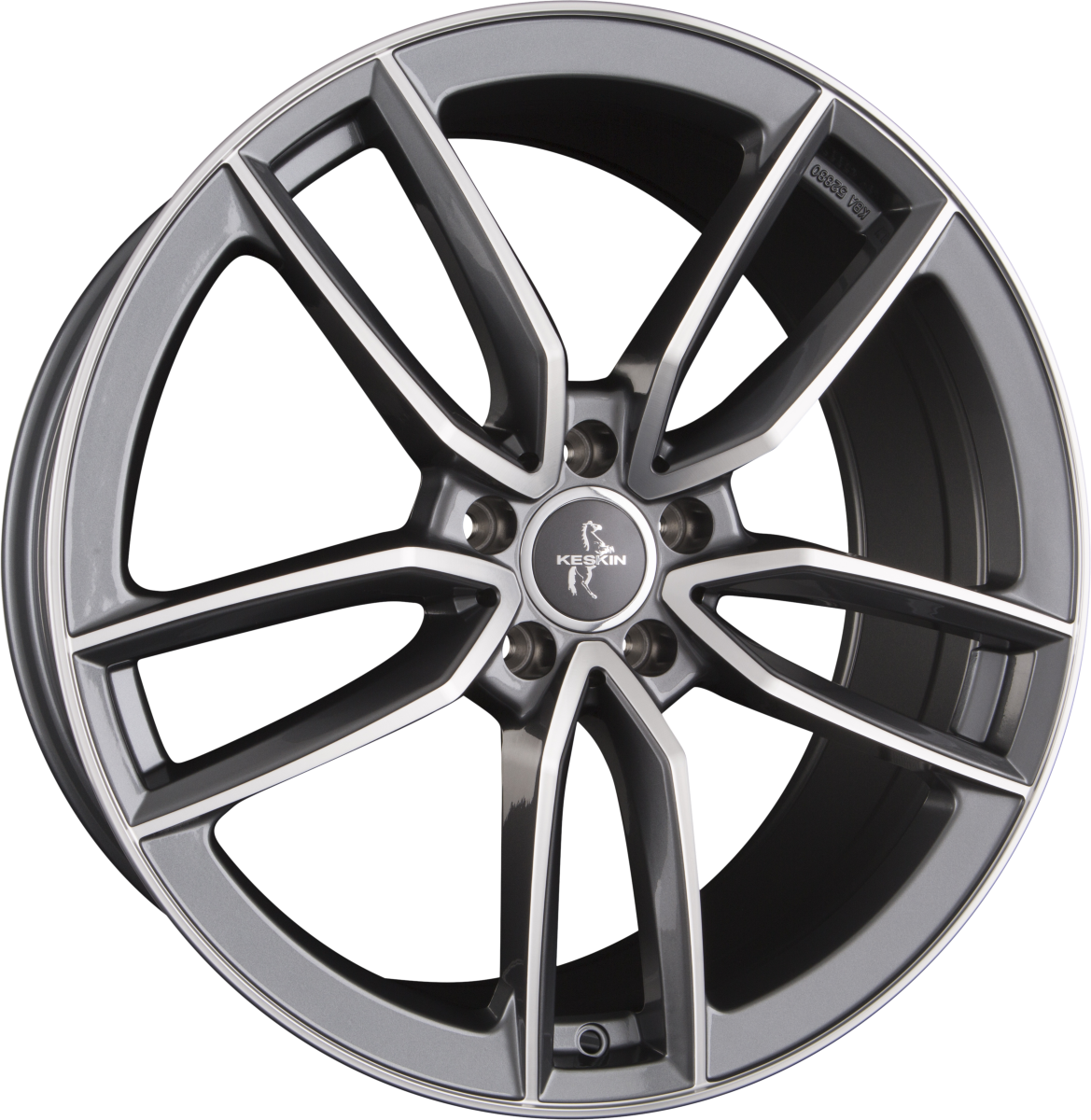 Keskin KT21 Elegant Palladium Front Polish (PFP) Alufelge 8.5x20 Zoll ET42 LK 5x112 ML66.6 – Bild 2