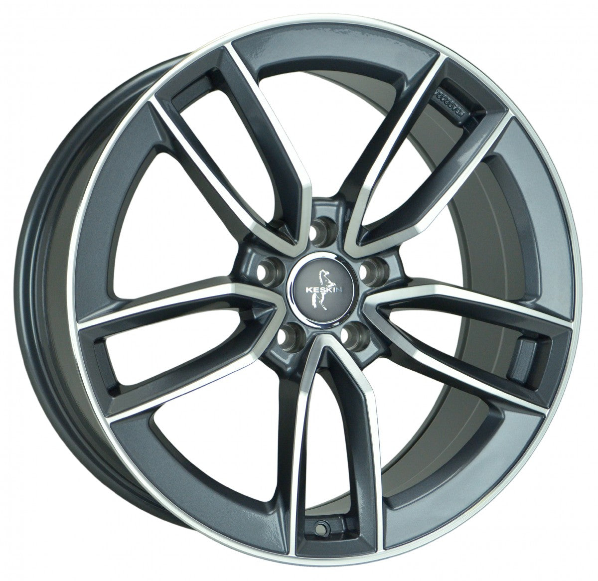 Keskin KT21 Elegant palladium front polish Alufelge 7.5x17 Zoll ET45 LK 5x112 ML66.6
