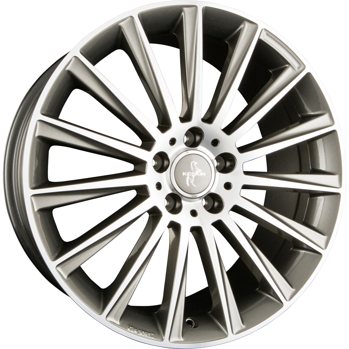 Keskin KT18 Turbo palladium front polish Alufelge 7x17 Zoll ET35 LK 5x120 ML72.6 – Bild 4