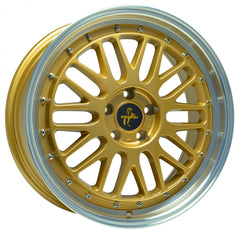 Keskin KT22 Retro gold lip polish Alufelge 8.5x19 Zoll ET45 LK 5x112 ML72.6