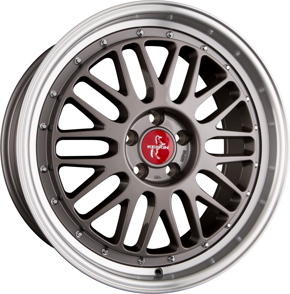 Keskin KT22 Retro titan grey lip polish Alufelge 8.5x19 Zoll ET45 LK 5x112 ML72.6 – Bild 4