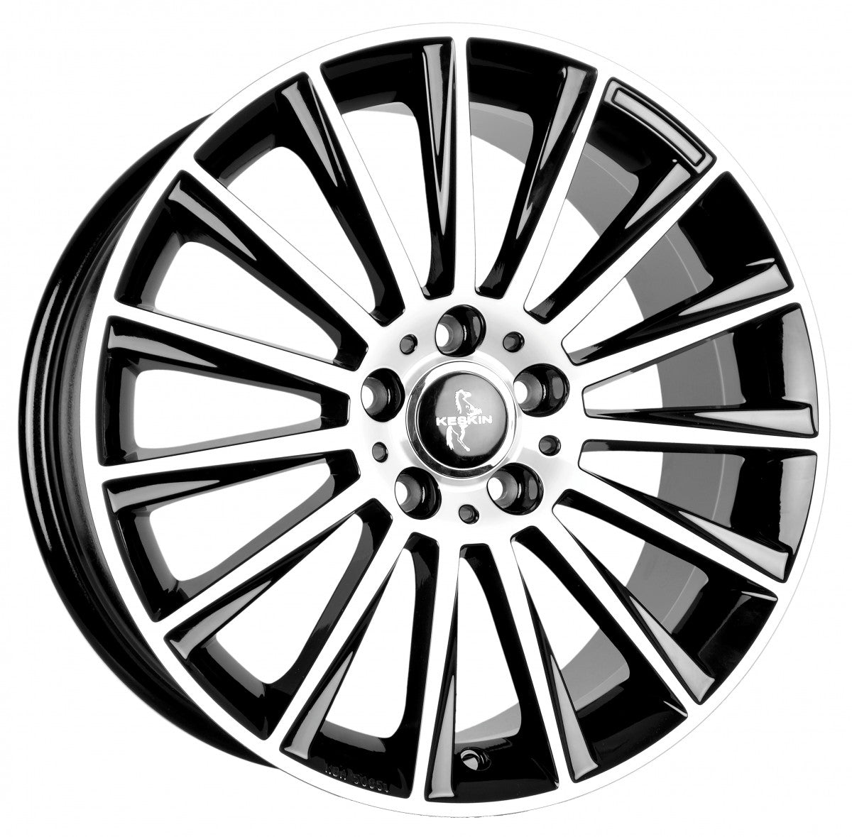Keskin KT18 Turbo black front polish Alufelge 10x22 Zoll ET58 LK 5x130 ML84.1