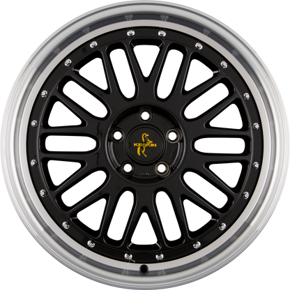 Keskin KT22 Retro Black Lip Polished (BLP) Alufelge 8x18 Zoll ET30 LK 5x112 ML72.6