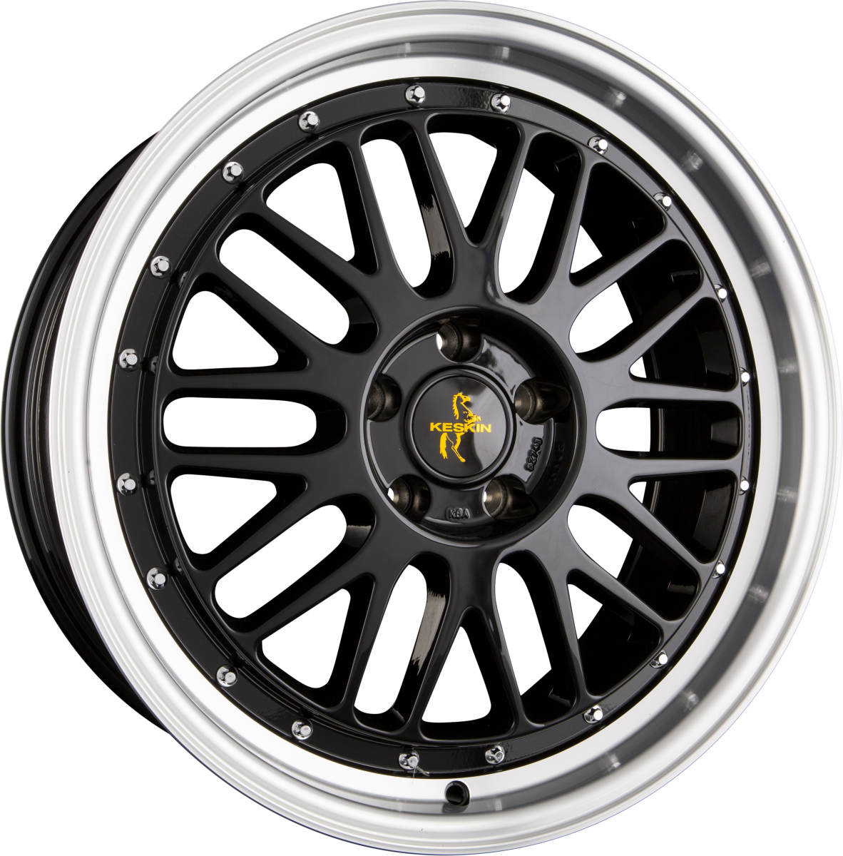 Keskin KT22 Retro Black Lip Polished (BLP) Alufelge 8x18 Zoll ET30 LK 5x112 ML72.6 – Bild 2