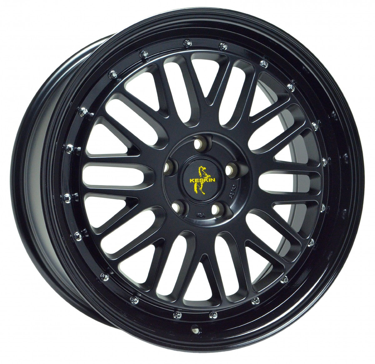Keskin KT22 Retro matt black painted Alufelge 8x18 Zoll ET35 LK 5x120 ML72.6