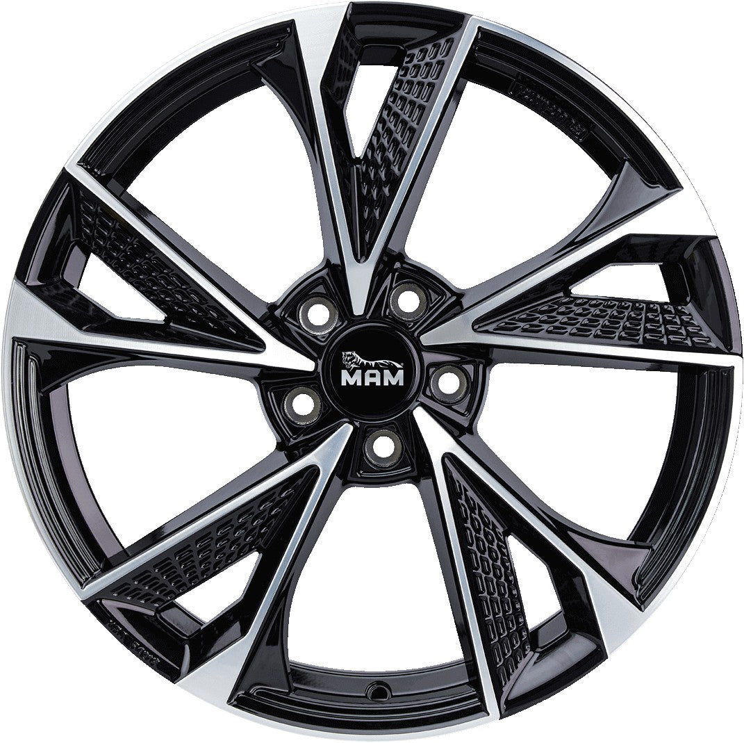 MAM RS6 black front polish Alufelge 7x16 Zoll ET38 LK 5x100 ML63.4 – Bild 2