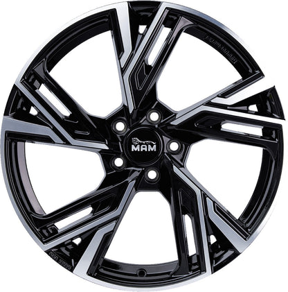 MAM RS5 black front polish Alufelge 8x18 Zoll ET50 LK 5x120 ML65.1 – Bild 2