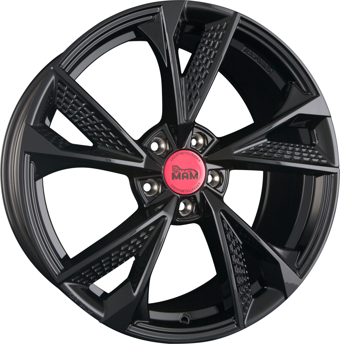 MAM RS6 black painted Alufelge 8x18 Zoll ET30 LK 5x112 ML66.6 – Bild 4