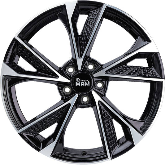 MAM RS6 black front polish Alufelge 7.5x17 Zoll ET35 LK 5x100 ML63.4 – Bild 2