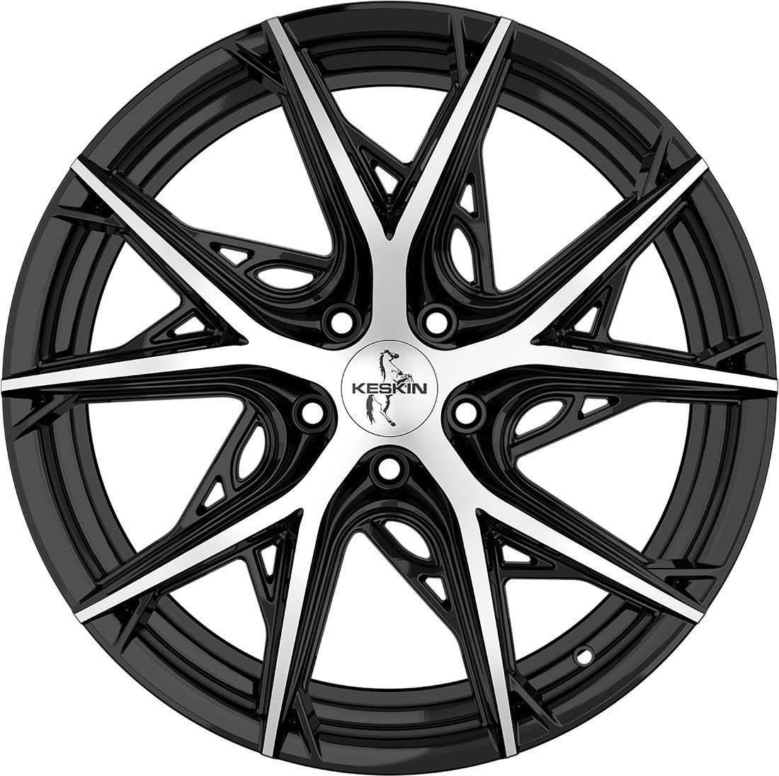 Keskin KT24 Thunder black front polish Alufelge 8.5x19 Zoll ET45 LK 5x114.3 ML72.6 – Bild 2