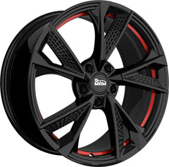 MAM RS6 black painted red inside Alufelge 7.5x17 Zoll ET30 LK 5x112 ML66.6