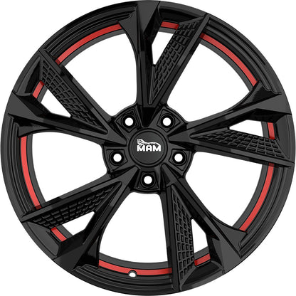 MAM RS6 black painted red inside Alufelge 7.5x17 Zoll ET30 LK 5x112 ML66.6 – Bild 2