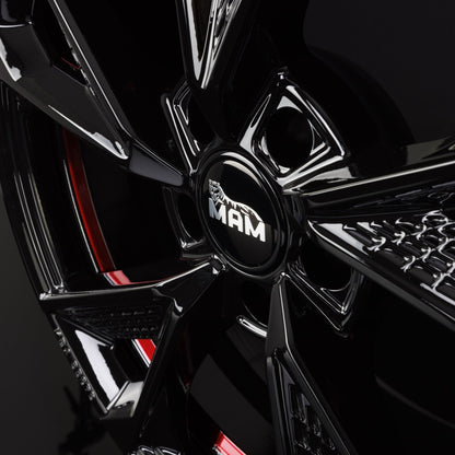 MAM RS6 black painted red inside Alufelge 7.5x17 Zoll ET35 LK 5x120 ML72.6 – Bild 5